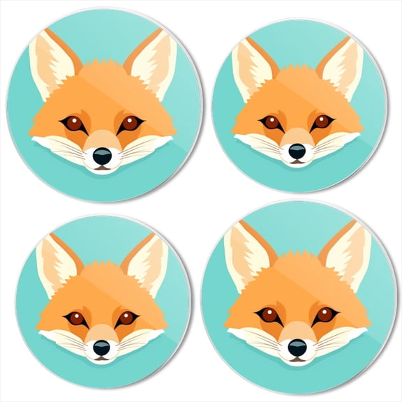 Bahomeck Electric Stove Burner Covers Set Of 4,Simple Flat Illustration OfCute Fox Head Metal Gas Stove Burner Covers,Protecting Gas Stoves,8 Inch And 10 Inch
