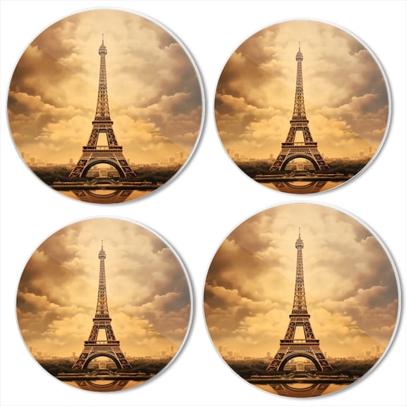 Bahomeck Electric Stove Burner Covers Set Of 4,The Eiffel Tower With Vintage Feel And Soft Lighting Metal Gas Stove Burner Covers,Protecting Gas Stoves,8 Inch And 10 Inch