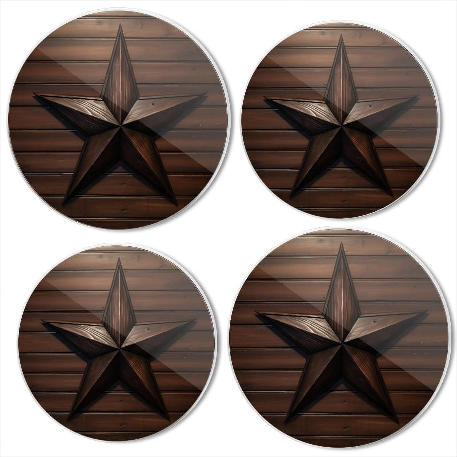 Bahomeck Electric Stove Burner Covers Set Of 4,Wooden Star On Wooden Wall Background Metal Gas Stove Burner Covers,Protecting Gas Stoves,8 Inch And 10 Inch