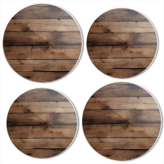 BaHomeck Electric Stove Burner Covers Set of 4,Round Metal Gas Stove Burner Covers 8 Inch and 10 Inch,Kitchen Decor,Aged Wood Planks