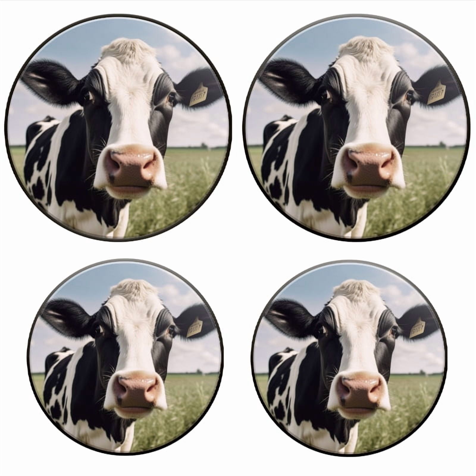Bahomeck Electric Stove Burner Covers Set Of 4,Cow On The Meadow Metal Gas Stove Burner Covers,Protecting Gas Stoves,8 Inch And 10 Inch