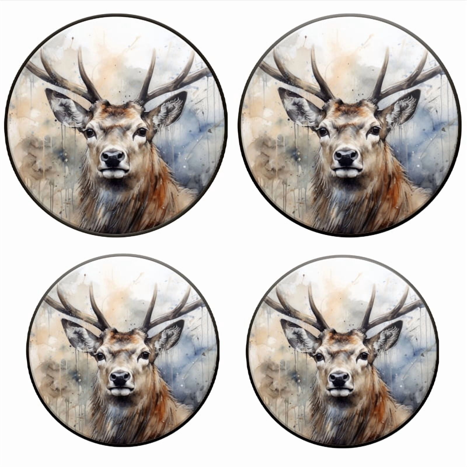 Bahomeck Electric Stove Burner Covers Set Of 4,Elegant Stag Head Detailed Eyes Metal Gas Stove Burner Covers,Protecting Gas Stoves,8 Inch And 10 Inch