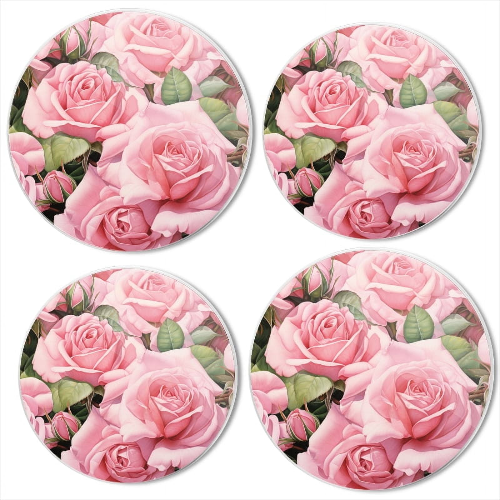 Bahomeck Electric Stove Burner Covers Set Of 4,Large Bouquet Of Pink Roses Metal Gas Stove Burner Covers,Protecting Gas Stoves,8 Inch And 10 Inch