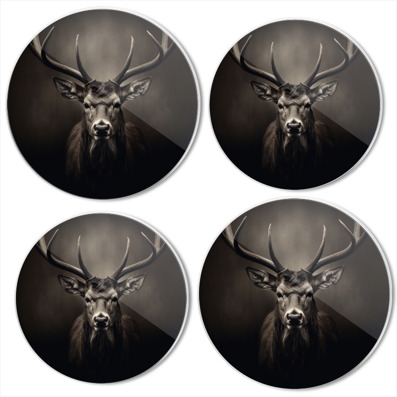 Bahomeck Electric Stove Burner Covers Set Of 4,Majestic Deer With Antlers Metal Gas Stove Burner Covers,Protecting Gas Stoves,8 Inch And 10 Inch