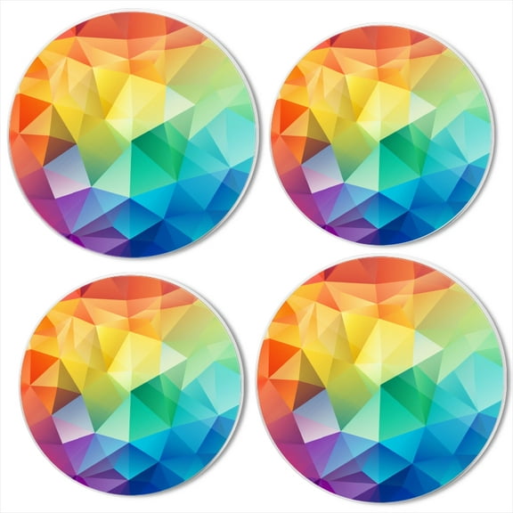 Bahomeck Electric Stove Burner Covers Set Of 4,Rainbow Color Low Poly Triangles Metal Gas Stove Burner Covers,Protecting Gas Stoves,8 Inch And 10 Inch
