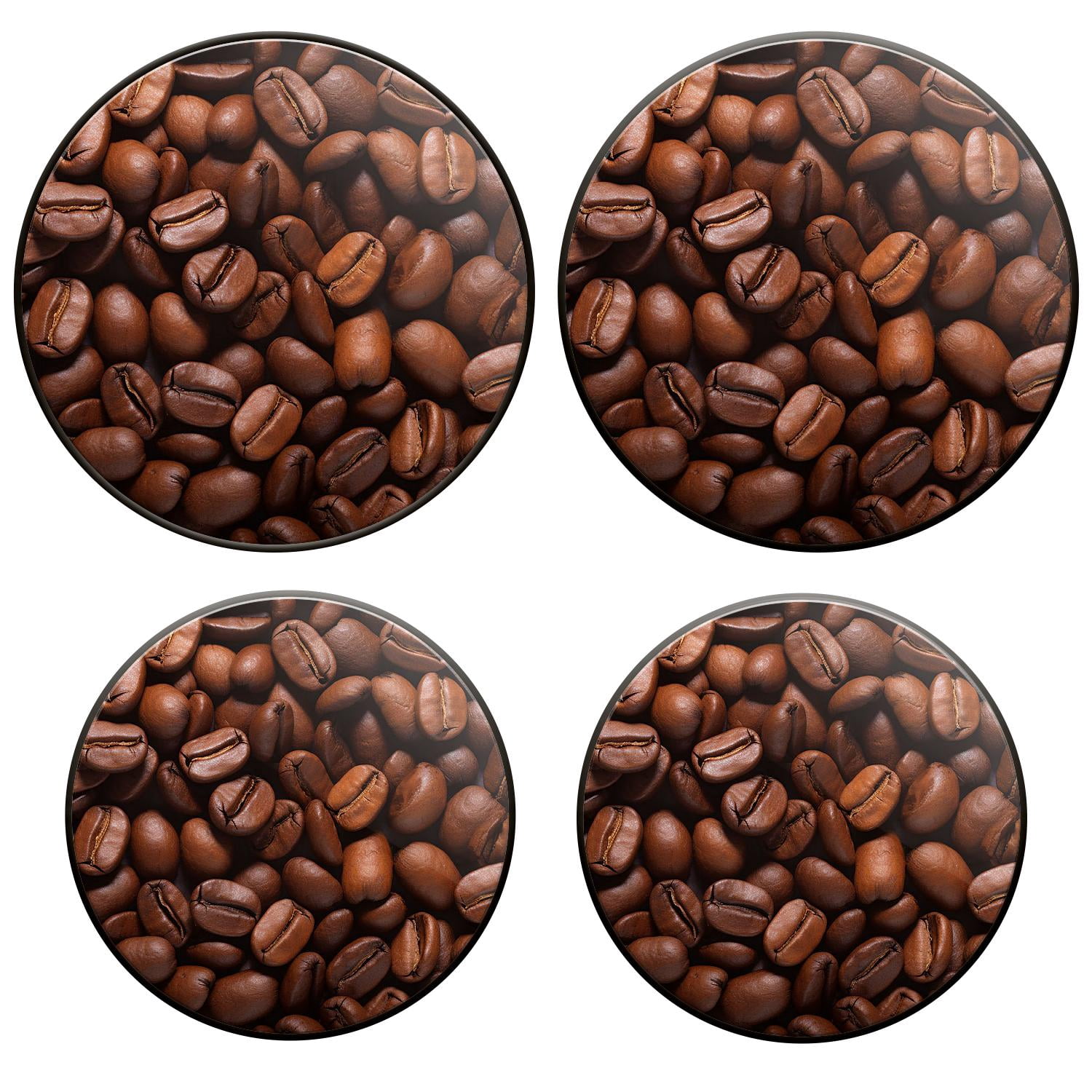 Bahomeck Gas Stove Burner Cover Set Of 4，A Pile Of Pure Brown Coffee Beans Metal Stove Burner Covers，Electric Stove Burner Covers,Protecting Gas Stoves,Kitchen Decor，8 Inches And 10 Inches