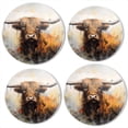 thumbnail image 1 of BaHomeck Electric Stove Burner Covers Set of 4,Round Metal Gas Stove Burner Covers 8 Inch and 10 Inch,Kitchen Decor,Abstract Art Of Highland Cow, 1 of 2