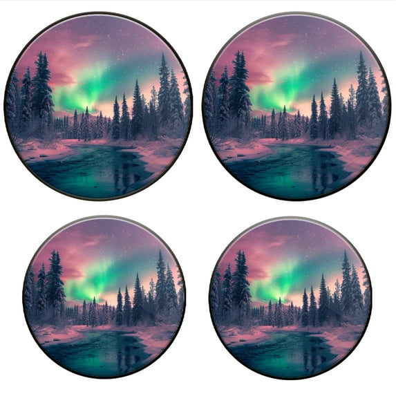 Bahomeck Gas Stove Burner Cover Set Of 4,Beautiful Winter Landscape With Pine Trees Covered In Snow Metal Electric Stove Burner Covers,Protecting Gas Stoves,Kitchen Decor,8 Inch And 10 Inch