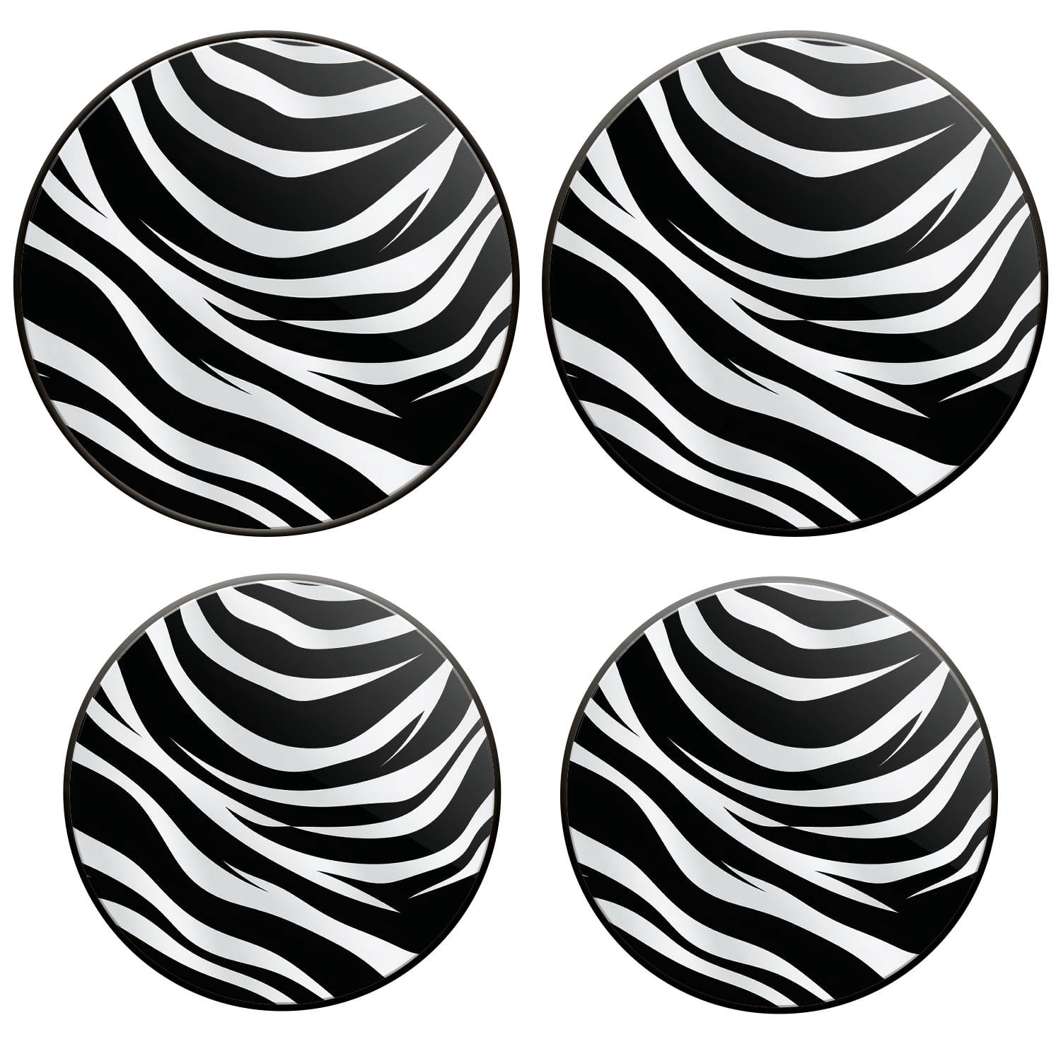 Bahomeck Gas Stove Burner Cover Set Of 4，Classic Vintage Black-White Striped Design Metal Stove Burner Covers，Electric Stove Burner Covers,Protecting Gas Stoves,Kitchen Decor，8 Inches And 32 Inches