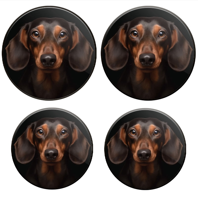 Bahomeck Electric Stove Burner Covers Set Of 4,Cute Dachshund Dog On Black Background Metal Gas Stove Burner Covers,Protecting Gas Stoves,8 Inch And 10 Inch