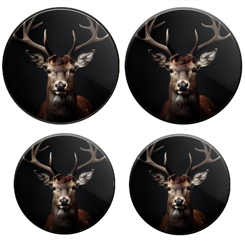 Bahomeck Gas Stove Burner Cover Set Of 4,Deer Against A Black Background Metal Electric Stove Burner Covers,Protecting Gas Stoves,Kitchen Decor，8 Inch And 10 Inch