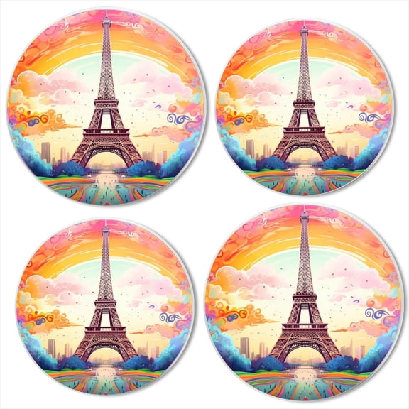 Bahomeck Electric Stove Burner Covers Set Of 4,Eiffel Tower In The StyleArt Metal Gas Stove Burner Covers,Protecting Gas Stoves,8 Inch And 10 Inch
