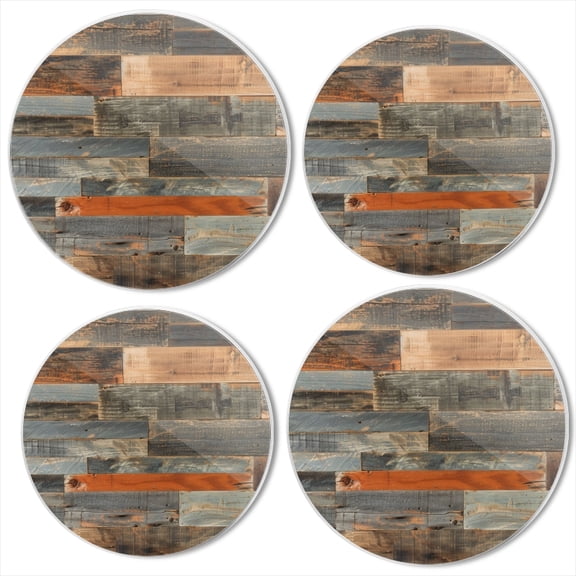 BaHomeck Electric Stove Burner Covers Set of 4,Round Metal Gas Stove Burner Covers 8 Inch and 10 Inch,Kitchen Decor,Mixed Wood Wall Cladding With Various Types Of Planks