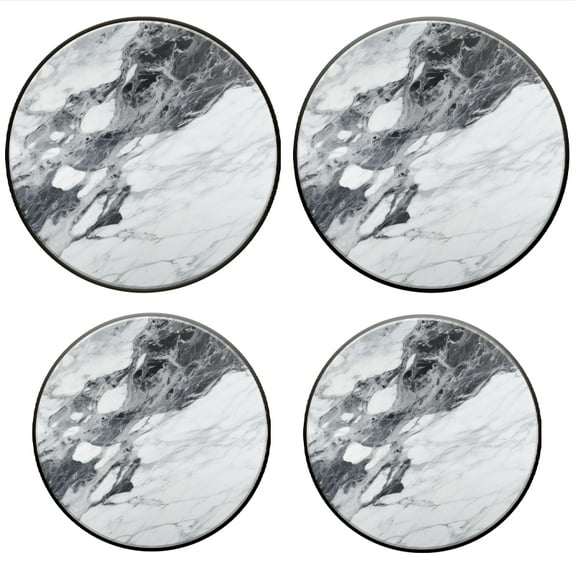 Bahomeck Gas Stove Burner Cover Set Of 4,The Surface Texture Of White Marble With Black Veins Metal Electric Stove Burner Covers,Protecting Gas Stoves,Kitchen Decor，8 Inch And 10 Inch