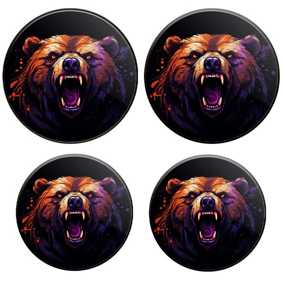 Bahomeck Electric Stove Burner Covers Set Of 4,Angry Bear With A Dark Background Metal Gas Stove Burner Covers,Protecting Gas Stoves,8 Inch And 10 Inch