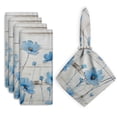 thumbnail image 1 of Bahomeck Napkins Set Of 4 Reusable Washable Square Fabric Dining Table Napkins Weddings Party Dinner Decor,18*18 Inch,Handpainted Blue Cosmos Flowers On White Wood Panel Wall, 1 of 3