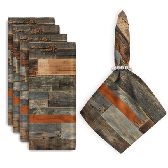 Bahomeck Napkins Set Of 4 Reusable Washable Square Fabric Dining Table Napkins Weddings Party Dinner Decor,18*18 Inch,Mixed Wood Wall Cladding With Various Types Of Planks