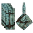 thumbnail image 1 of Bahomeck Napkins Set Of 4 Reusable Washable Square Fabric Dining Table Napkins Weddings Party Dinner Decor,18*18 Inch,Rustic Anchor With Teal And Brown Textures, 1 of 3