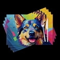 thumbnail image 1 of Bahomeck Placemats Set Of 4 Rectangle Linen Cotton Placemats For Dining Table Fade Resistance Washable Heat Resistant，18*12Inch,Happy German Shepherd With Colorful And Vibrant Background, 1 of 4