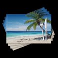 thumbnail image 1 of BaHomeck placemats Set of 4 Beautiful Tropical Beach With White Sand Cotton Linen rectangle Placemats for Kitchen Dining Table Indoor,Outdoor,18*12inch, 1 of 4