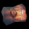 thumbnail image 1 of BaHomeck placemats Set of 4 Dreamcatcher With Sunset Background Cotton Linen rectangle Placemats for Kitchen Dining Table Indoor,Outdoor,18*12inch, 1 of 4