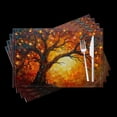 thumbnail image 1 of BaHomeck placemats Set of 4 Tree With Leaves In Sunset Detailed With Vibrant Colors Cotton Linen rectangle Placemats for Kitchen Dining Table Indoor,Outdoor,18*12inch, 1 of 4