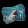 thumbnail image 1 of BaHomeck placemats Set of 4 White Dolphin With Open Mouth Laughing In The Water Cotton Linen rectangle Placemats for Kitchen Dining Table Indoor,Outdoor,18*12inch, 1 of 4