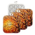 thumbnail image 1 of BaHomeck Pot Holders 4pcs dacron Made Square heat-resisting mat Machine Washable for Kitchen Oven Hot Pads 6.7inch*6.7inch,Abstract Painting Of Golden Autumn Tree With Leaves, 1 of 5