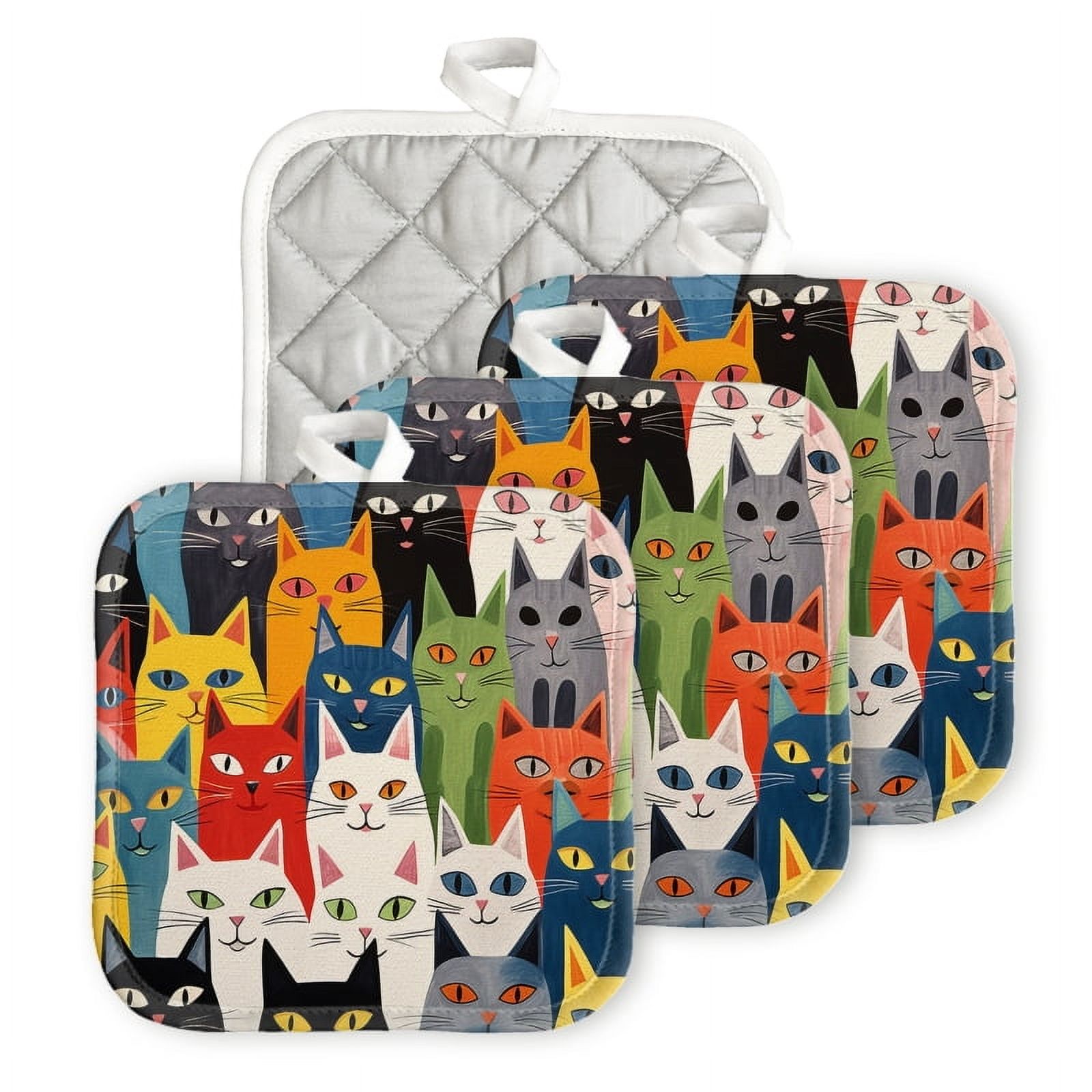 Bahomeck Pot Holder 4Pcs,Large Group Of Cats With Different Eyes And ...