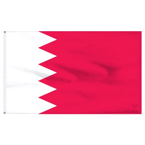 Bahrain 3ft x 5ft Nylon Flag with Indoor Pole Hem and Fringe