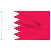 Bahrain 3ft x 5ft Nylon Flag with Indoor Pole Hem and Fringe
