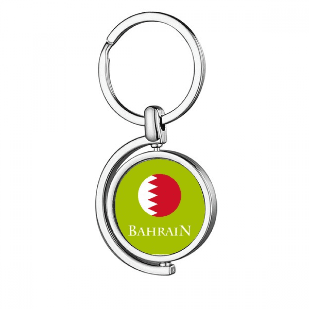 Keychain Bahrain Bahrain Asian Flag Persian Gulf Rotating Keychain Metal Keyring Holder ...