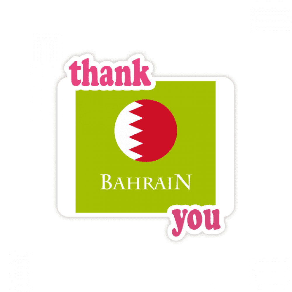 Bahrain Asian Flag Persian Gulf Thank You Stickers Quote Grateful