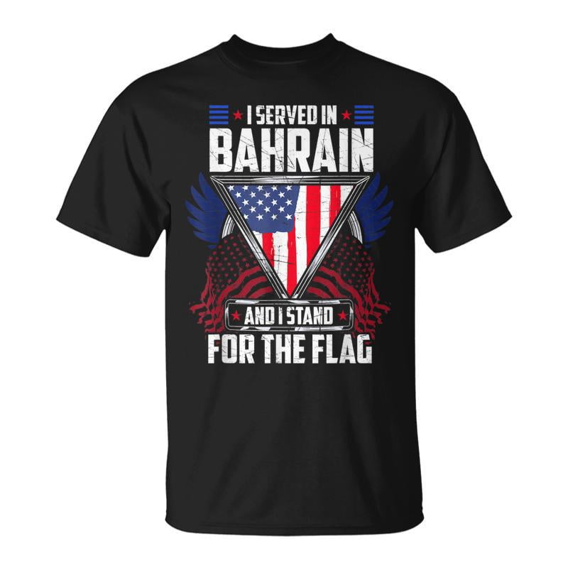 Bahrain Military Veteran Soldier American Flag Gift Men Women Tshirt ...