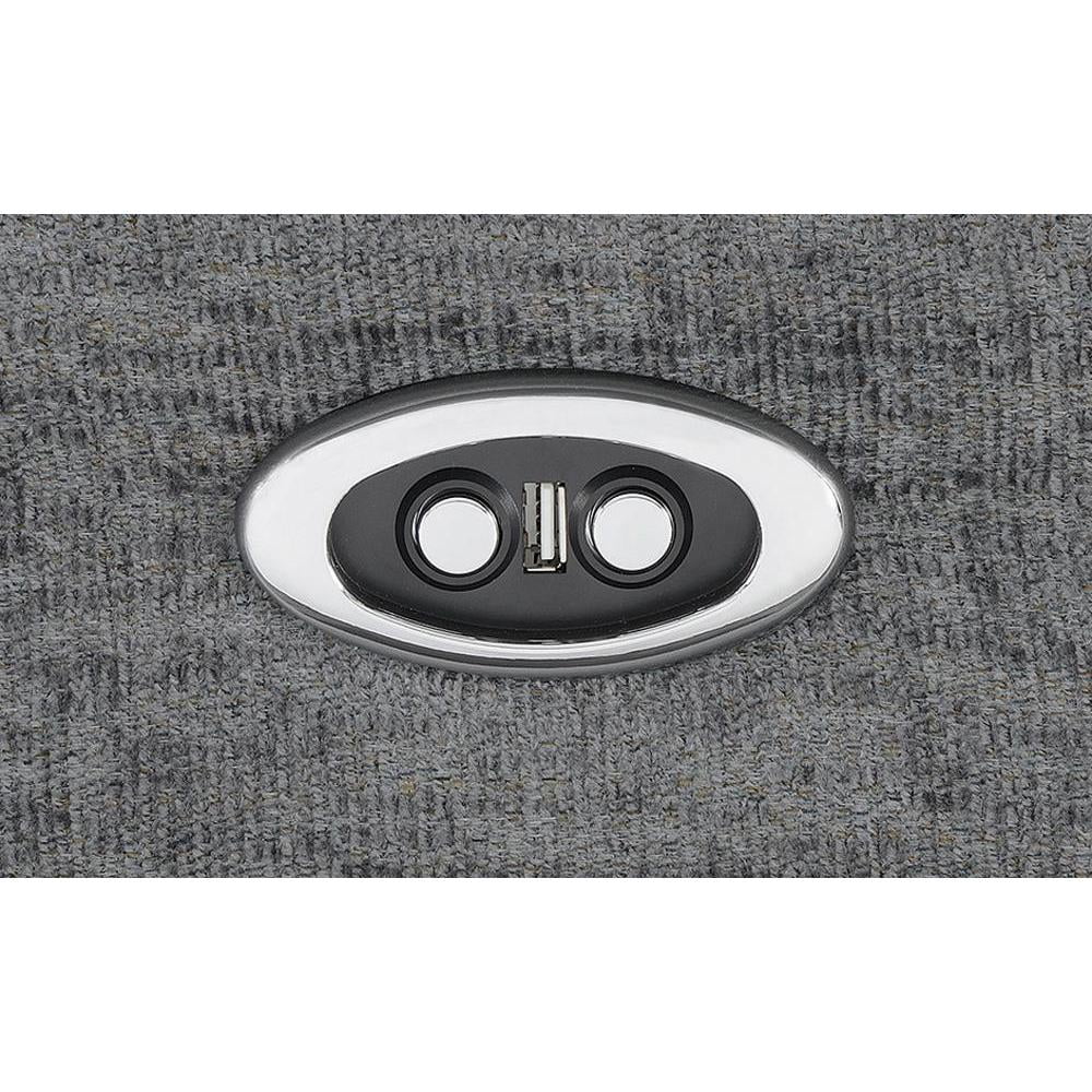 Charcoal Gray Fabric Power Recliner with USB Port