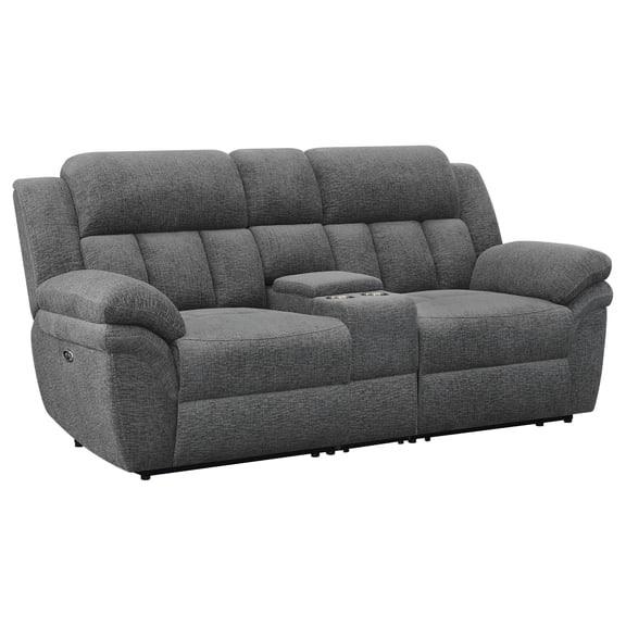 Bahrain Upholstered Power Loveseat Charcoal