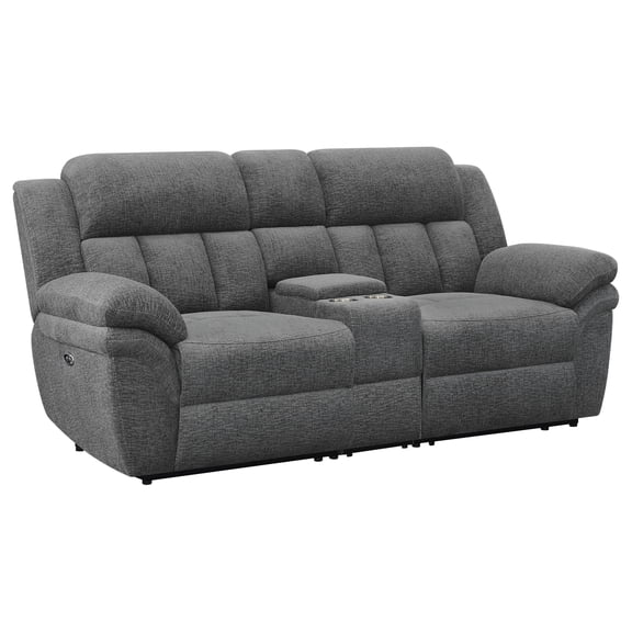 Bahrain Upholstered Power Loveseat Charcoal