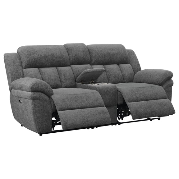Bahrain Upholstered Power Loveseat Charcoal