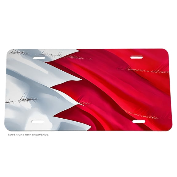 Bahrain Wavey Style World Country Flag Auto License Plate