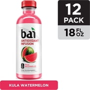 Bai Flavored Water, Kula Watermelon, Antioxidant Infused Drinks, 18 Fluid Ounce Bottles, 12 count