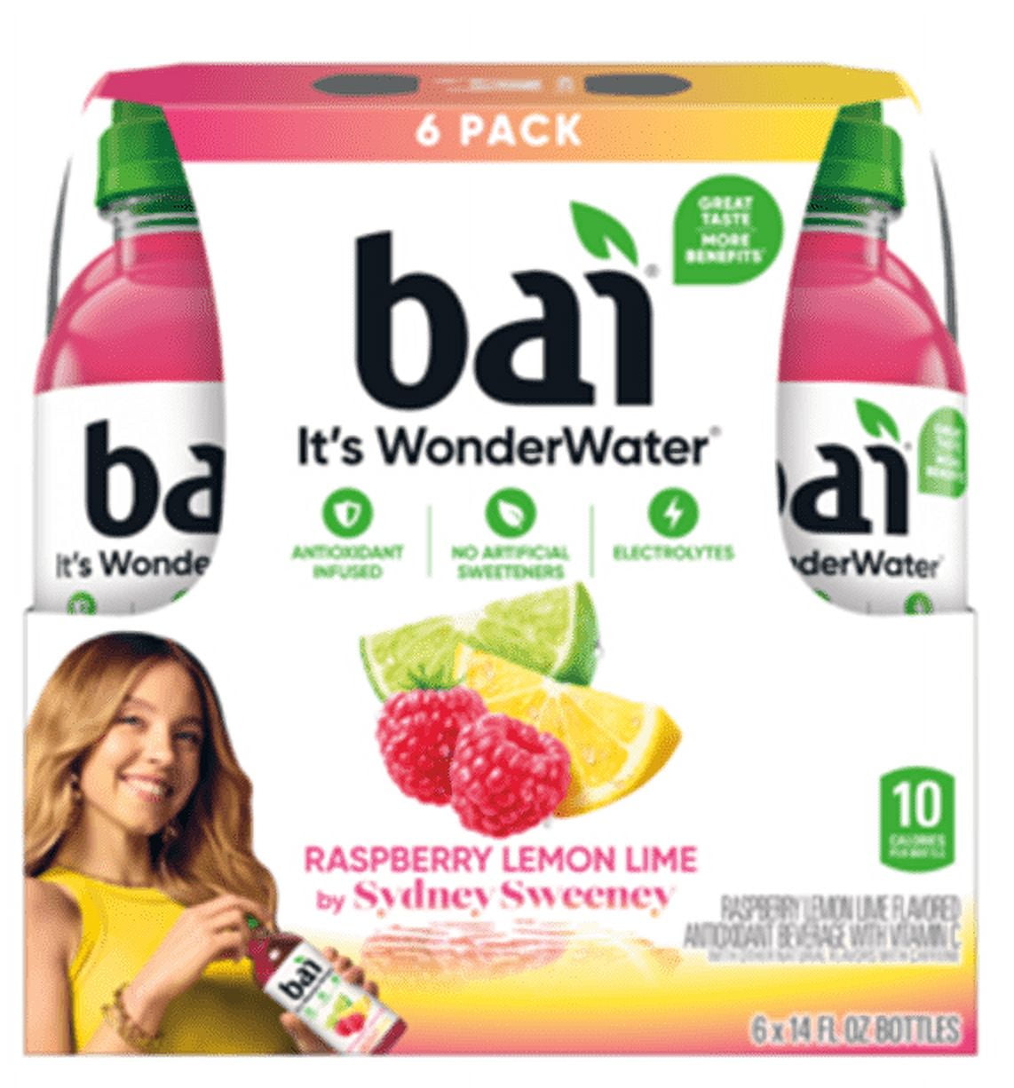 Bai Antioxidant Infused Rasperry Lemon Lime Flavored Water, 14 fl oz, Pack of 6