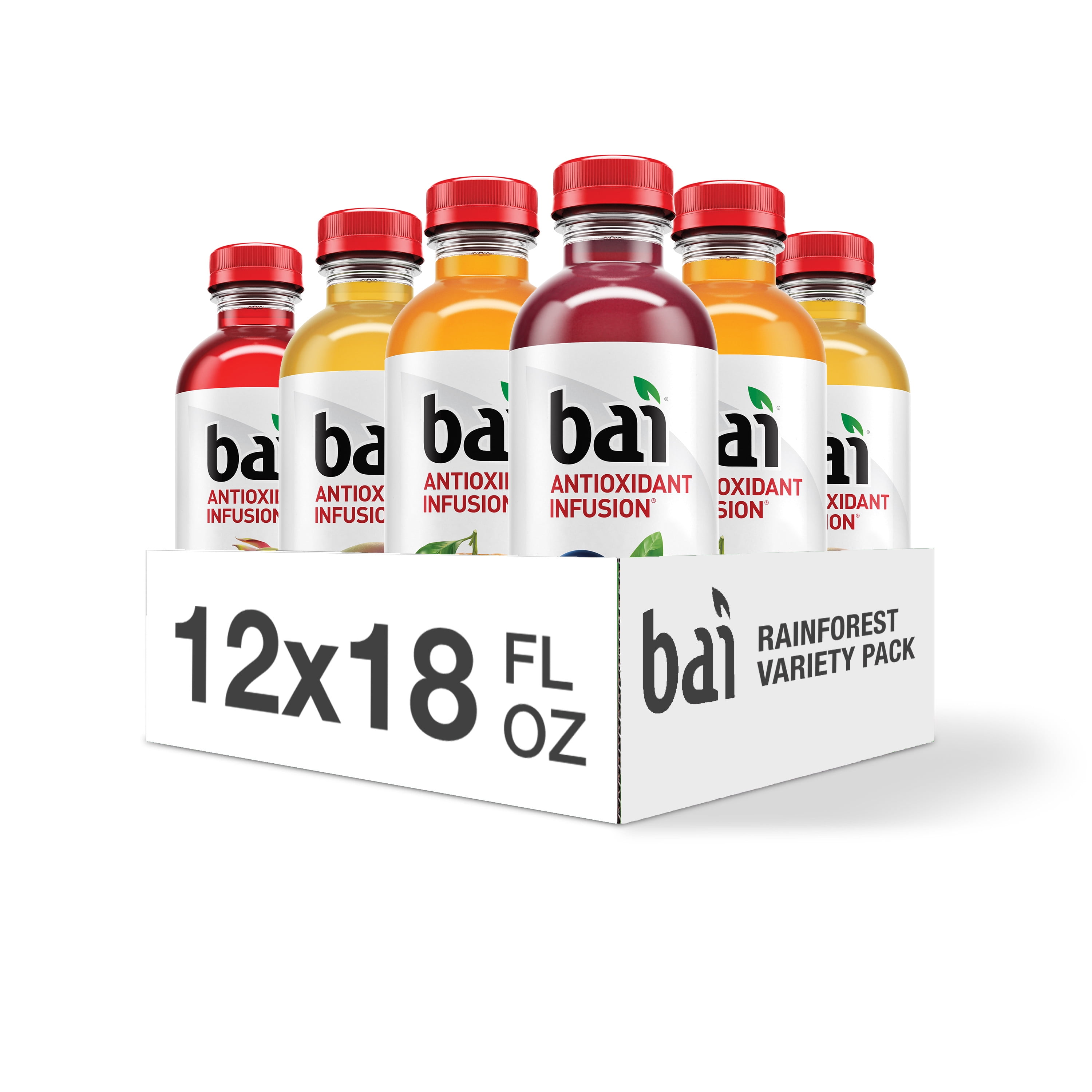 Bai Antioxidant Infused Variety Pack Rainforest Juices, 18 Fl Oz, 12 Count Bottles