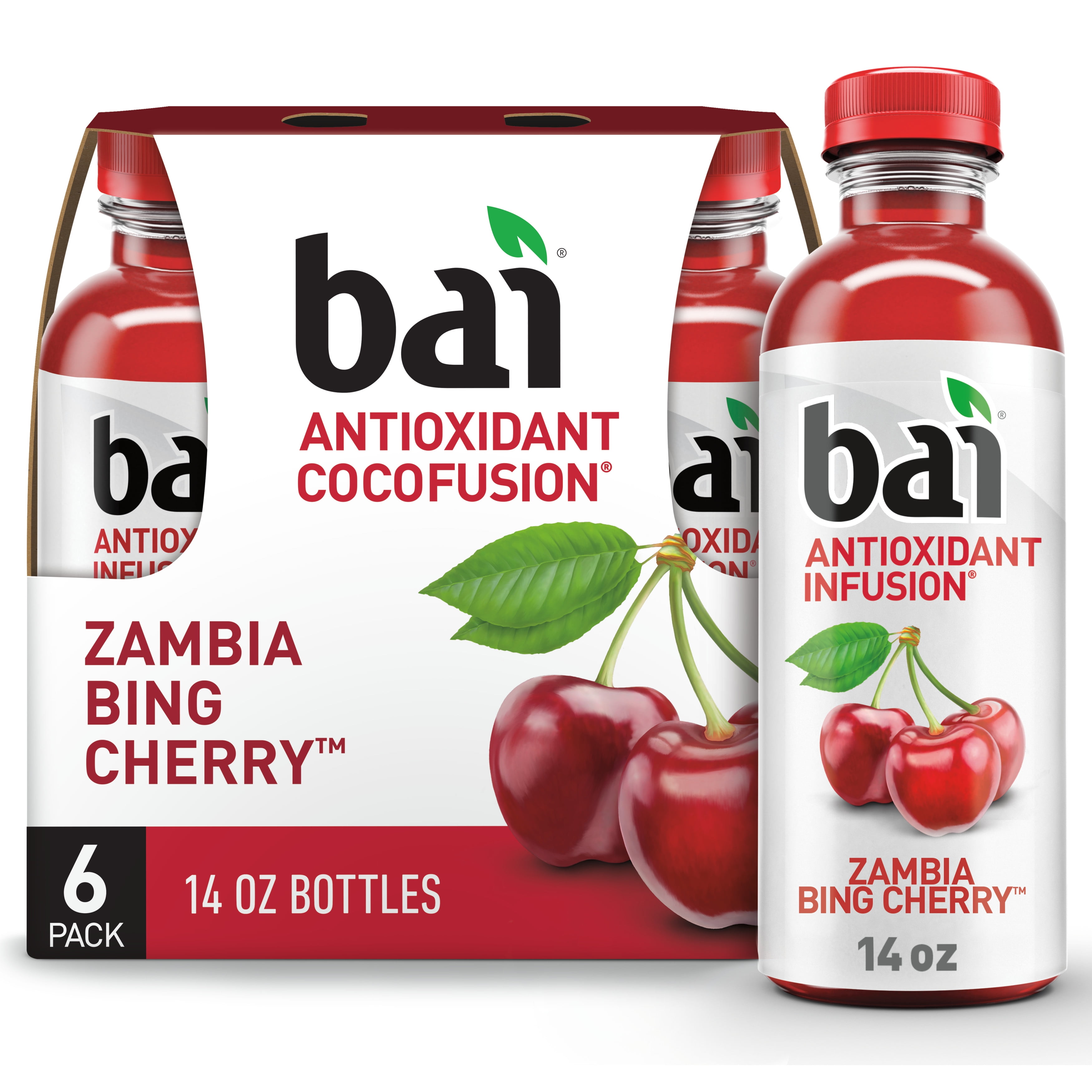 Bai Antioxidant Infused Zambia Bing Cherry Flavored Water, 14 fl oz, 6