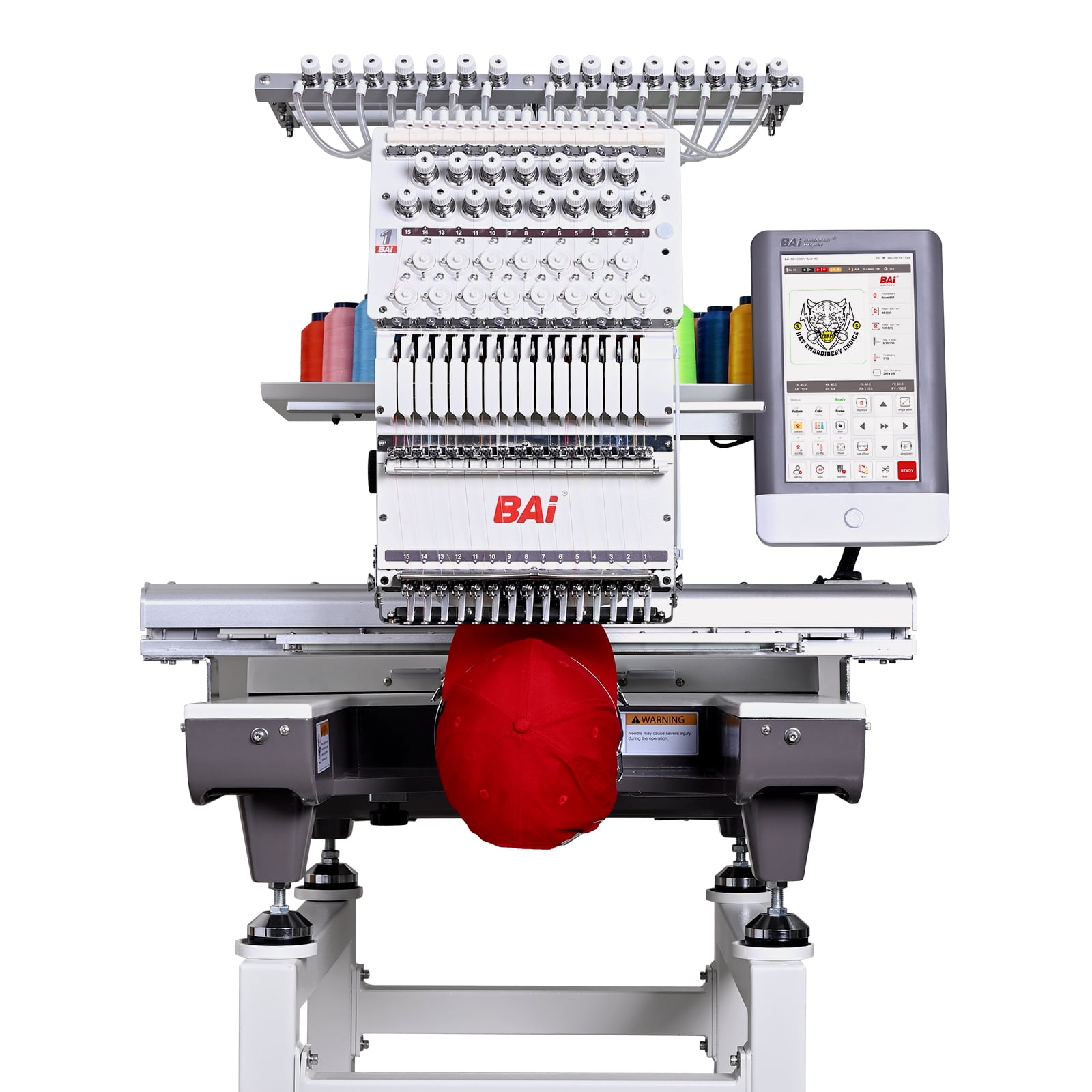 BAi The Mirror Embroidery Machine With Multi Needle,20x14 Inches Embroidery Area,1200SPM Max Speed for 3D Hats Clothing,Wifi Available 10 Inches Touch Screen