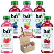 Boissons Bai | Assortiment d'eau aromatis&eacute;e de myrtille, cerise, past&egrave;que, fraise, cl&eacute;mentine, noix de coco est sans gluten, non OGM, v&eacute;g&eacute;talien et casher | Boissons infus&eacute;es antioxydantes, paquet de 18 FL OZ de 5 |