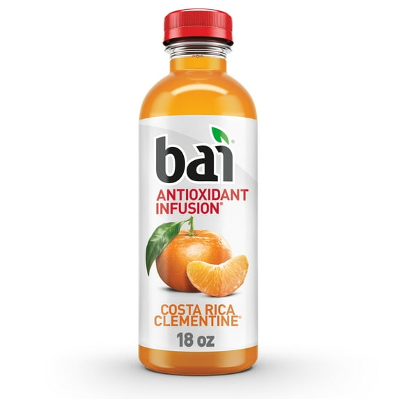 Bai Flavored Water, Costa Rica Clementine, Antioxidant Infused Drinks, 18 Fluid Ounce Bottle