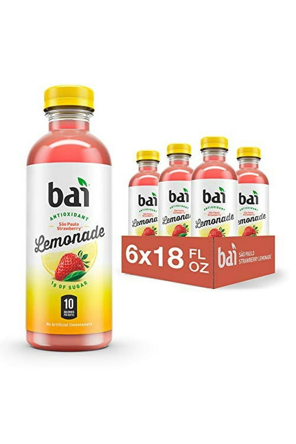 Flavored Water, So Paulo Strawberry Lemonade, Antioxidant Infused Drinks, 18 Fluid Ounce Bottles, 6 Count