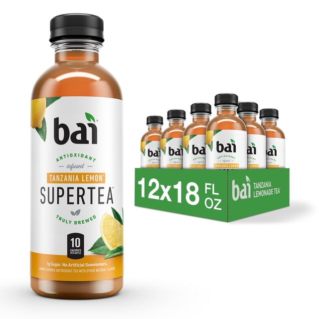 Bai Iced Tea, Tanzania Lemon, Antioxidant Infused Supertea, 18 Fluid ...