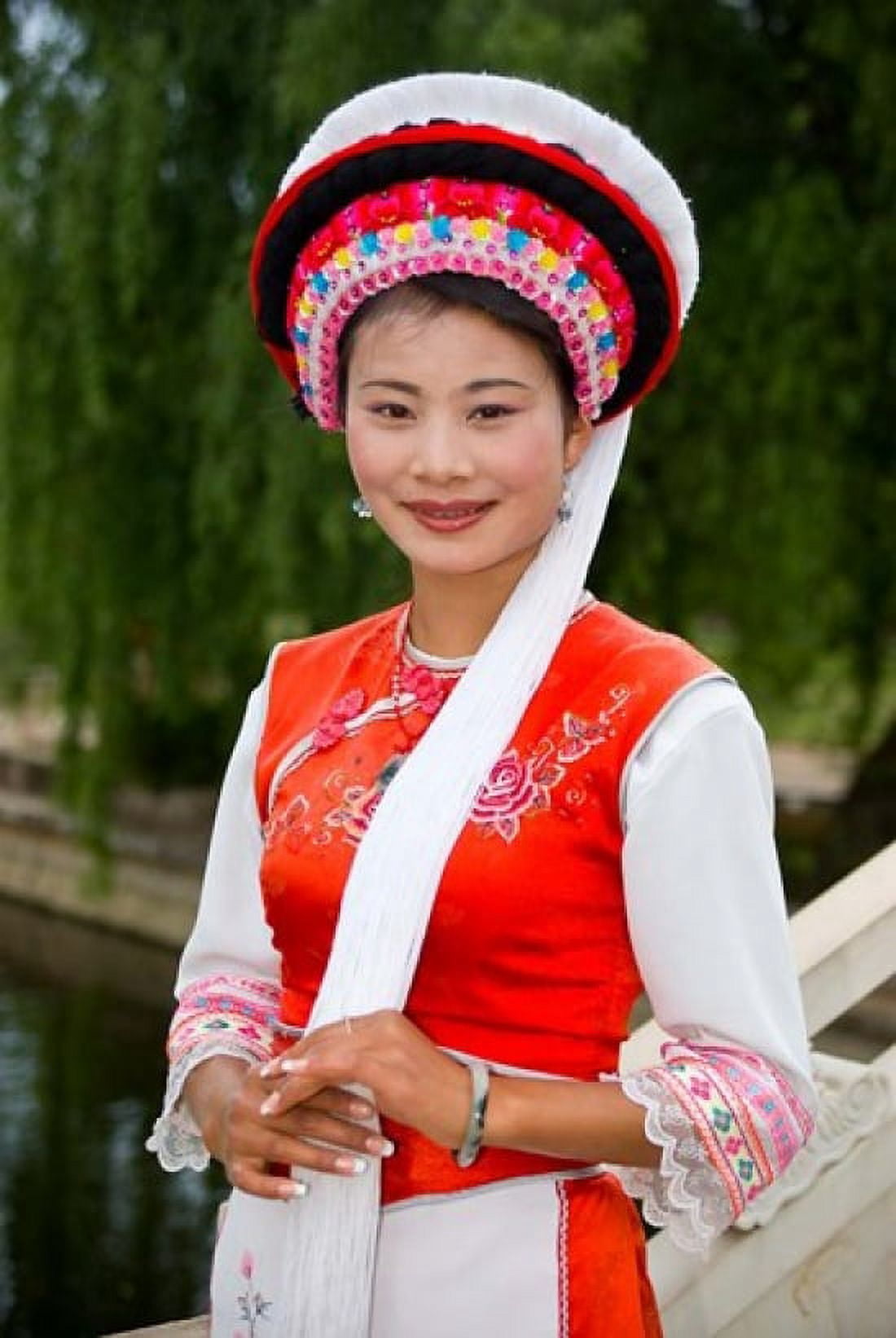 Bai Minority Woman in Traditional Ethnic Costume China Canvas Art - Charles Crust DanitaDelimont (23 x 35)