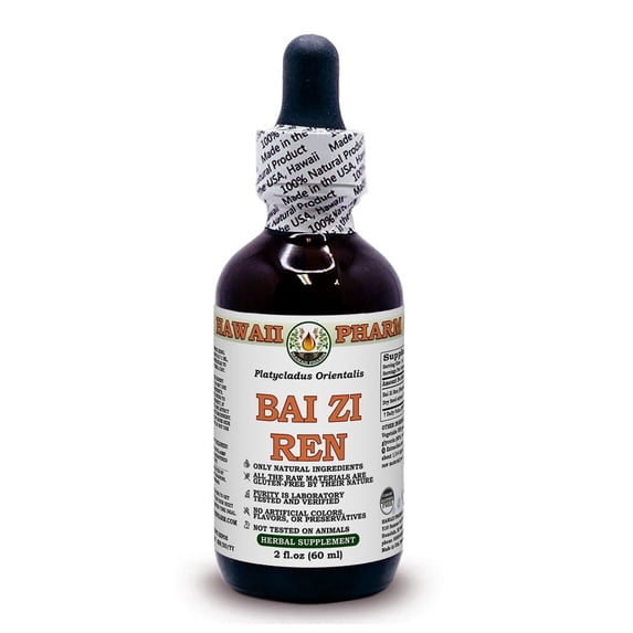 Bai Zi Ren (Platycladus Orientalis) Dry Seed ALCOHOL-FREE Liquid Extract. Expertly Extracted by Trusted HawaiiPharm Brand. Absolutely Natural. Proudly made in USA. Glycerite 2 Fl.Oz